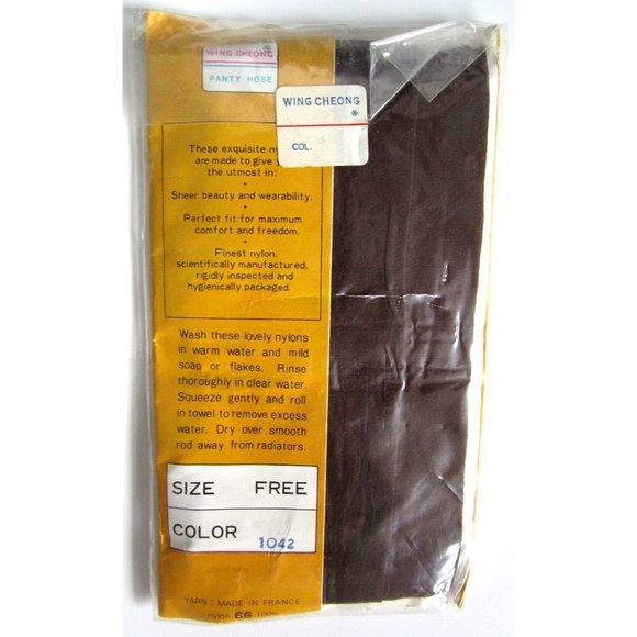 Vintage Panty Hose Wing Cheong Coll. 1042 Super Stretch - Made France 66% Nylon - Picture 2 of 5